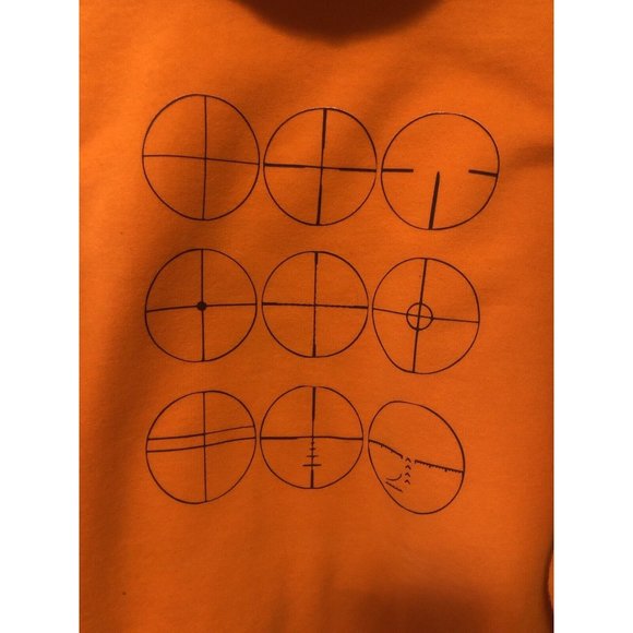 Hoodie Men's Large Crosshairs Orange  Hunting Outdoor Front Pockets Custom made - Picture 1 of 6